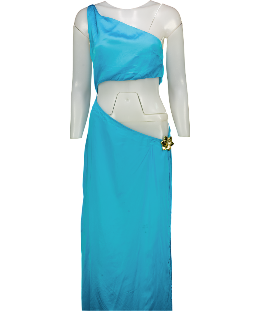 Cin Cin Blue One Shoulder Cut Out Maxi Dress UK M