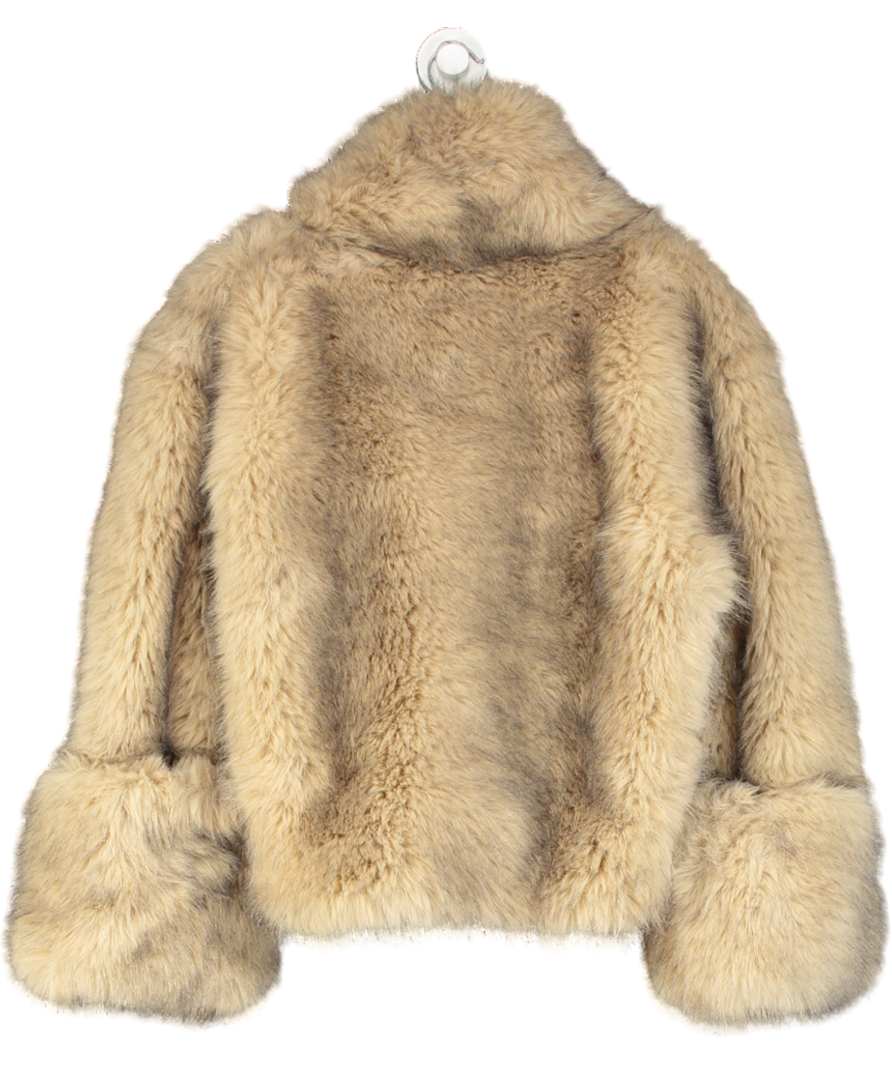 ZARA Beige Limited Edition Faux Fur Sweatshirt UK M