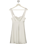 ZARA White Heavy Satin Bow Back Mini Dress UK S