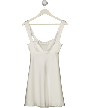 ZARA White Heavy Satin Bow Back Mini Dress UK S