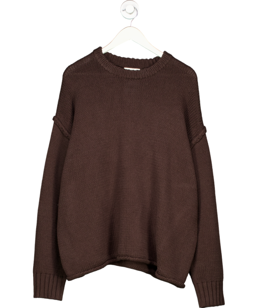 DISSH Cotton/ Merino Blend Chocolate Brown Longline Knit Jumper UK M