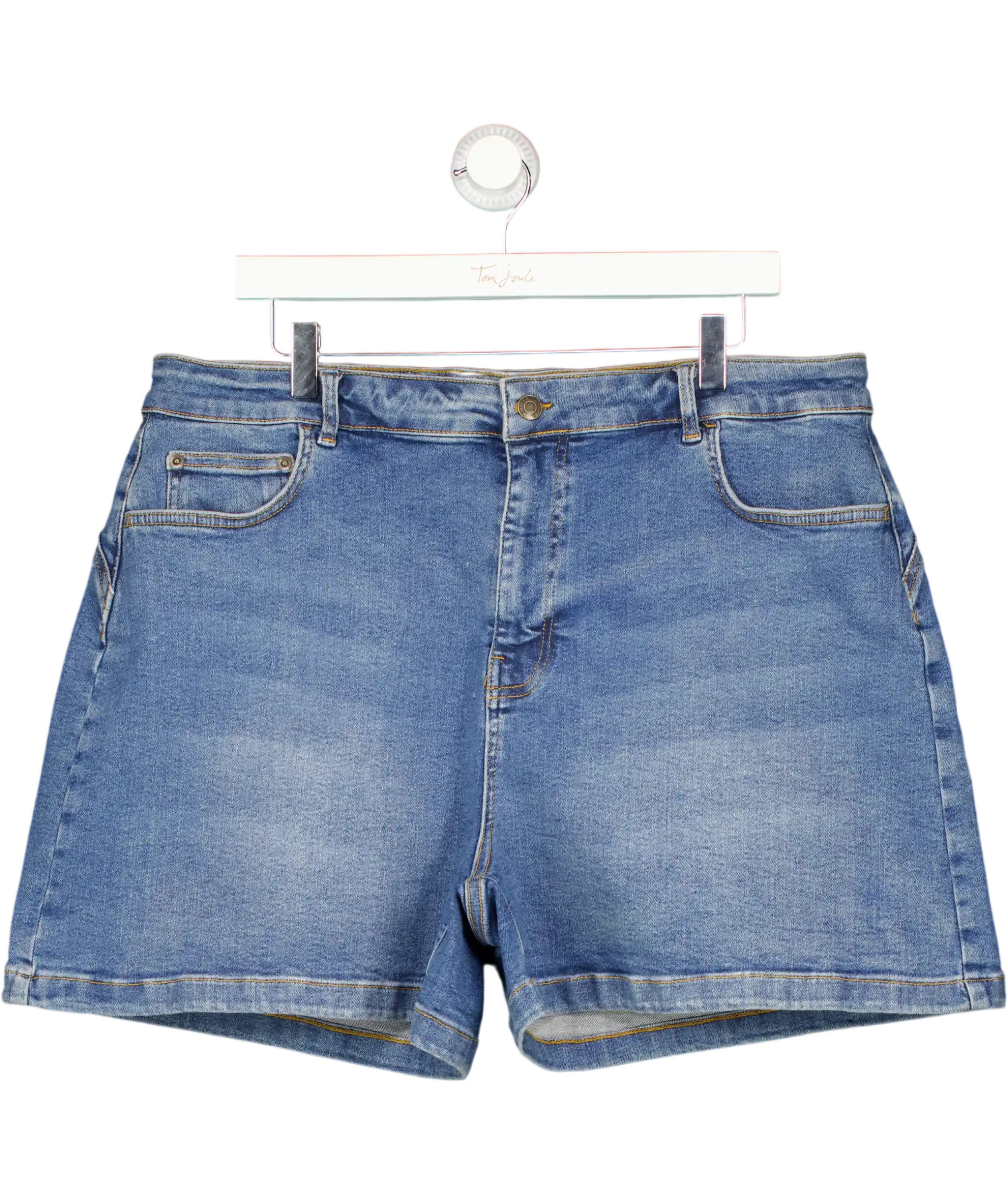 Ambela Blue Stretch Raw Hem Shorts UK 20
