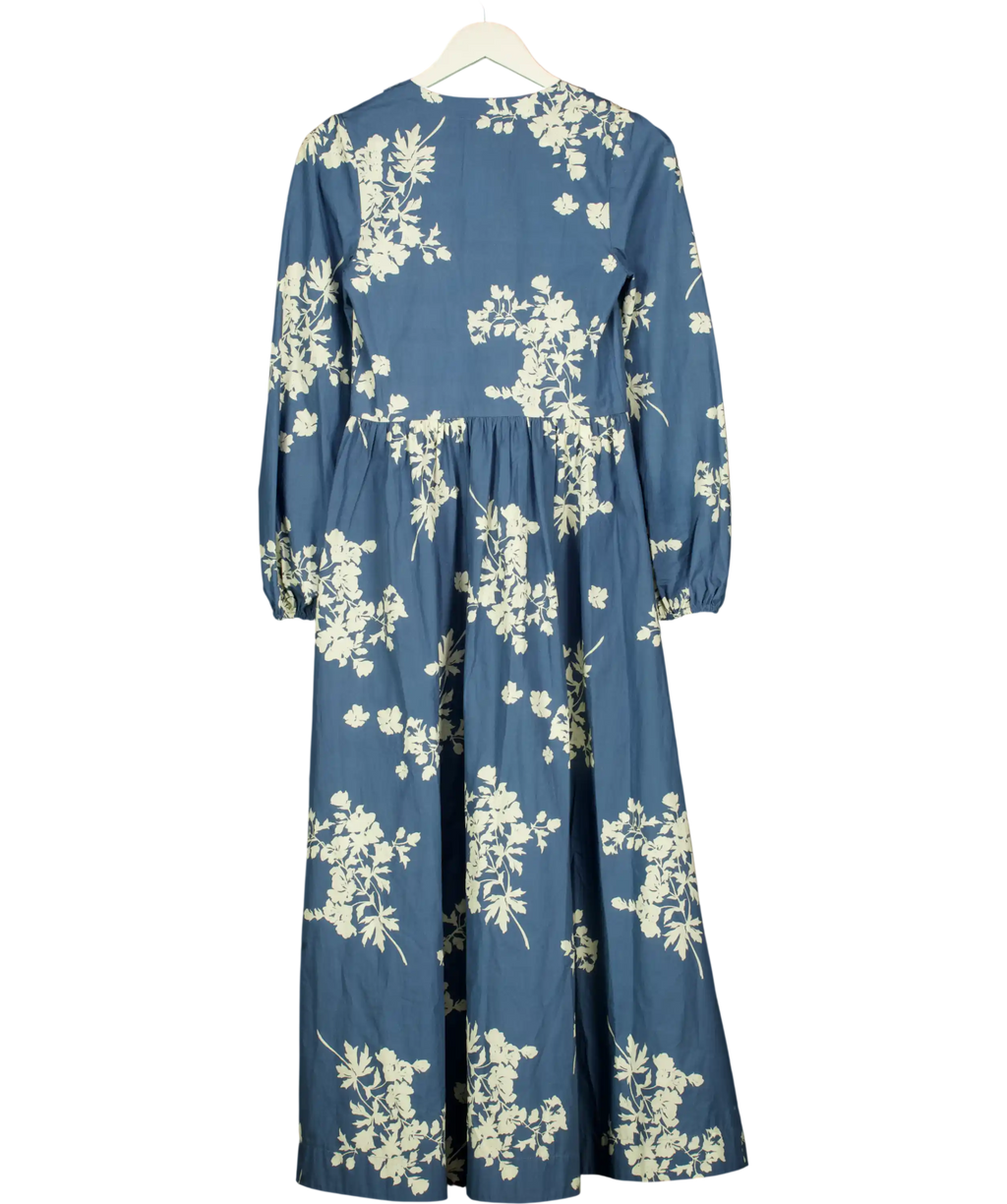 APPAREL CLOTHING Blue Nicola Cotton Midi Dress UK 6
