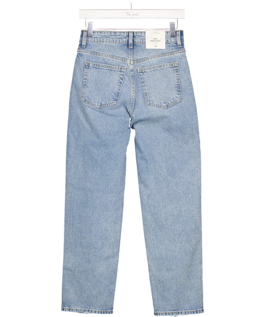 H&M Light Blue Slim Leg High Waisted Jeans UK 6