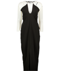 VESPER Strappy Halterneck Maxi Dress With Front Split In Black UK 10