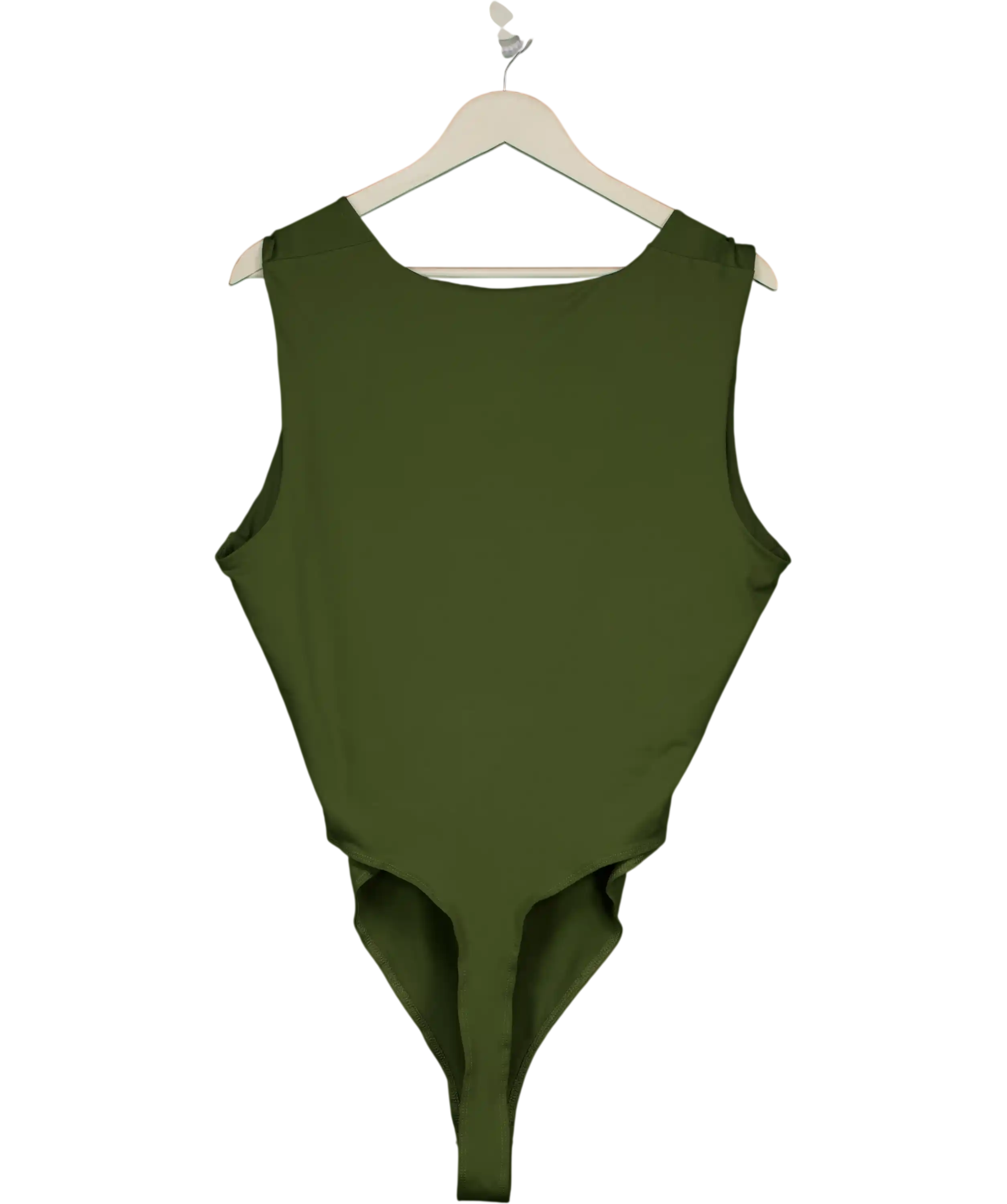 New Look Green Slinky Square Neck Sleeveless Bodysuit UK 22