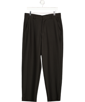 River Island Black Double Pleat Plisse Trousers W32