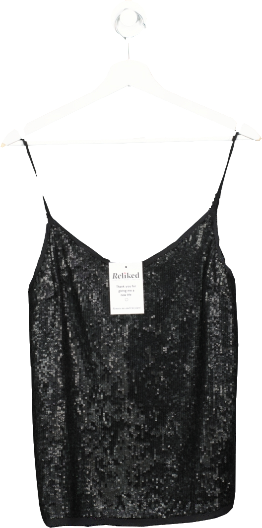 Joie Black Sequin Scoop Neck Camisole UK XS