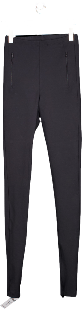 Wardrobe.NYC Black Leggings With Zip Pockets And Seams UK M