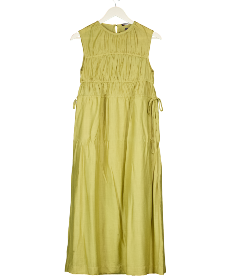 THREADBARE Green Ruched Drawstring Midi Dress UK 8