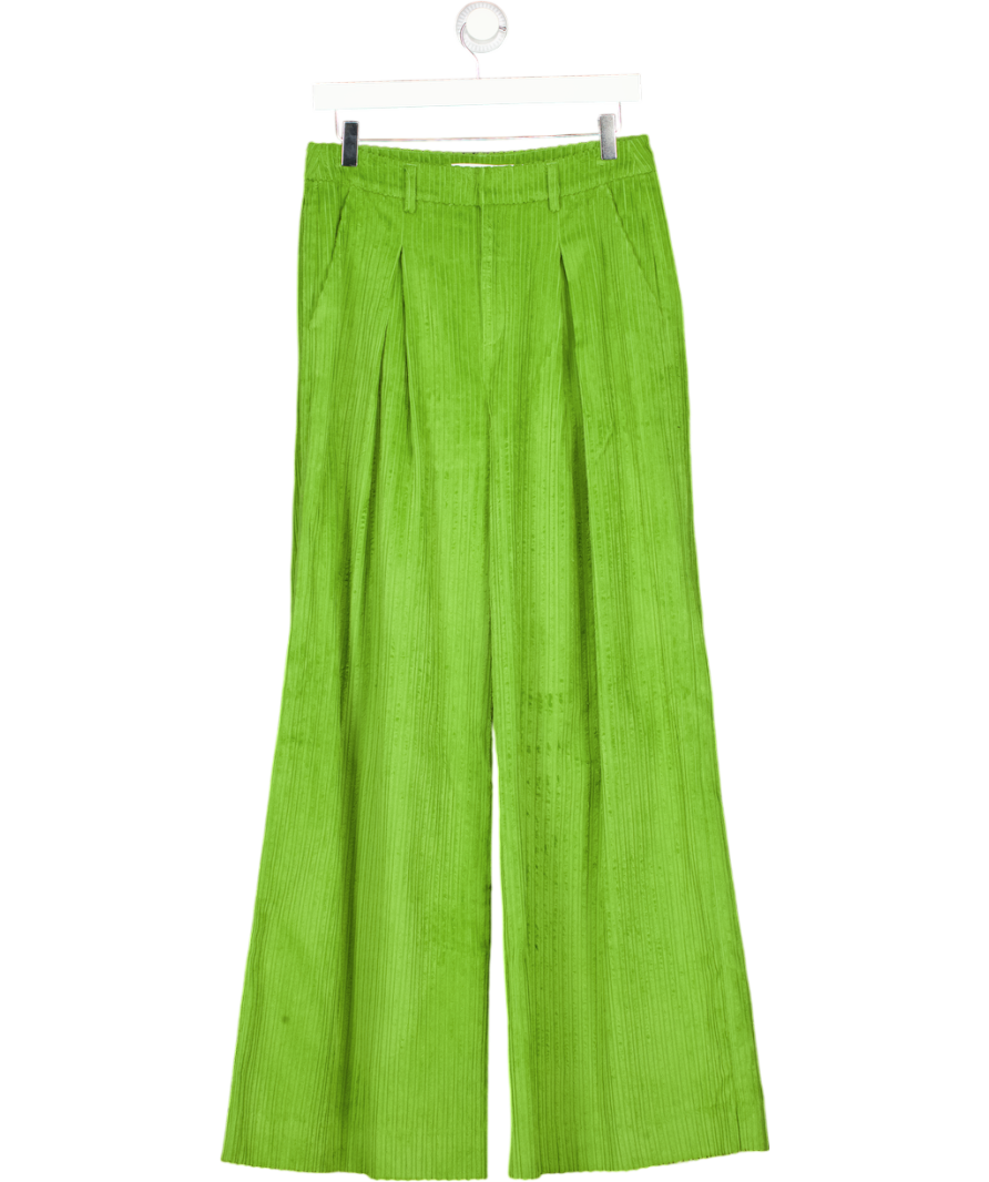 GESTUZ Green Wide Leg Corduroy Trousers UK 8