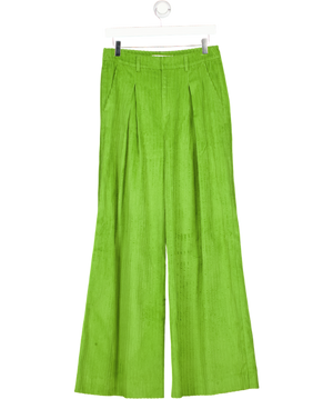 GESTUZ Green Wide Leg Corduroy Trousers UK 8