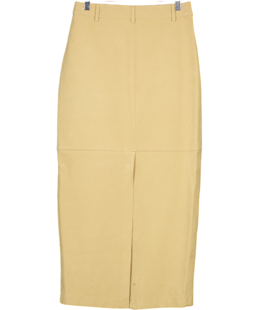 NA-KD Beige Style Faux Suede Midi Skirt UK 6