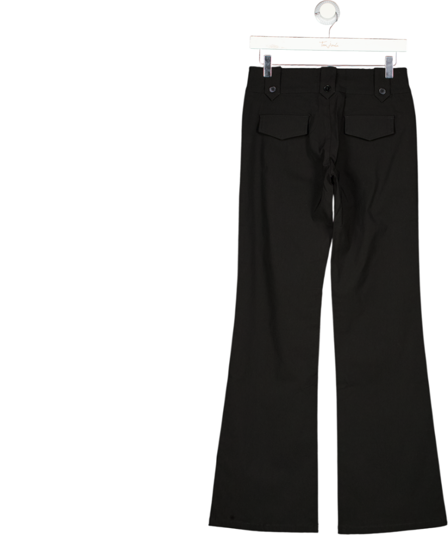 TIGER MIST Black Kittie Low Waisted Tailored Button Detail Flared Trouser UK XS