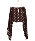 River Island Brown Waterfall Polka Dot Cape One Size