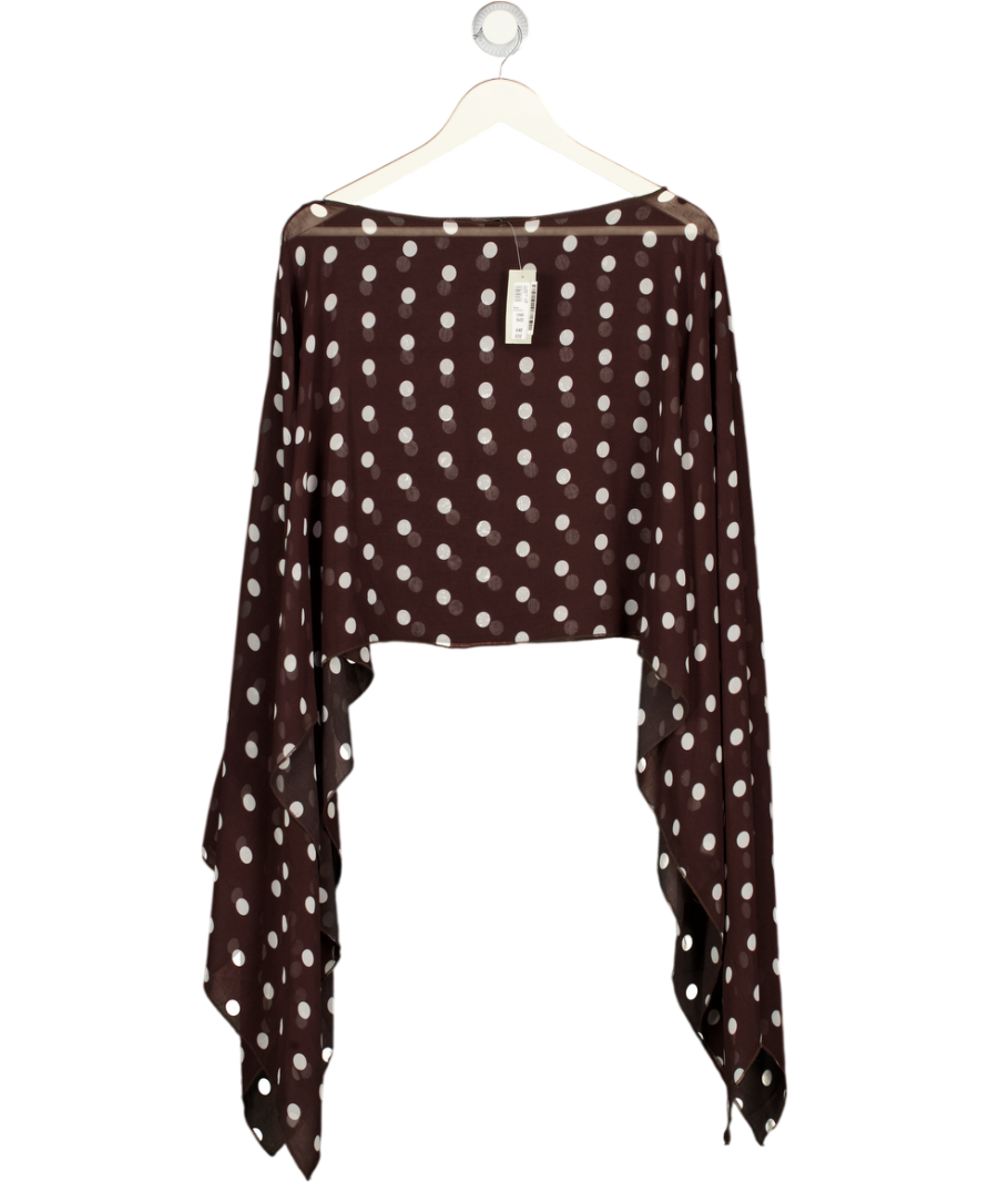 River Island Brown Waterfall Polka Dot Cape One Size