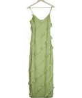 PRETTY LAVISH Green Nadine Ruffle Maxi Dress UK 10