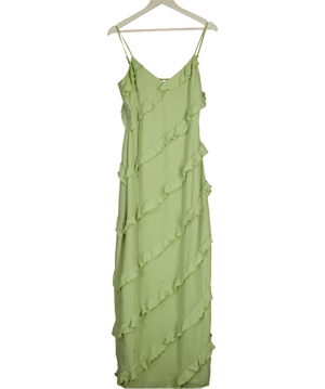 PRETTY LAVISH Green Nadine Ruffle Maxi Dress UK 10