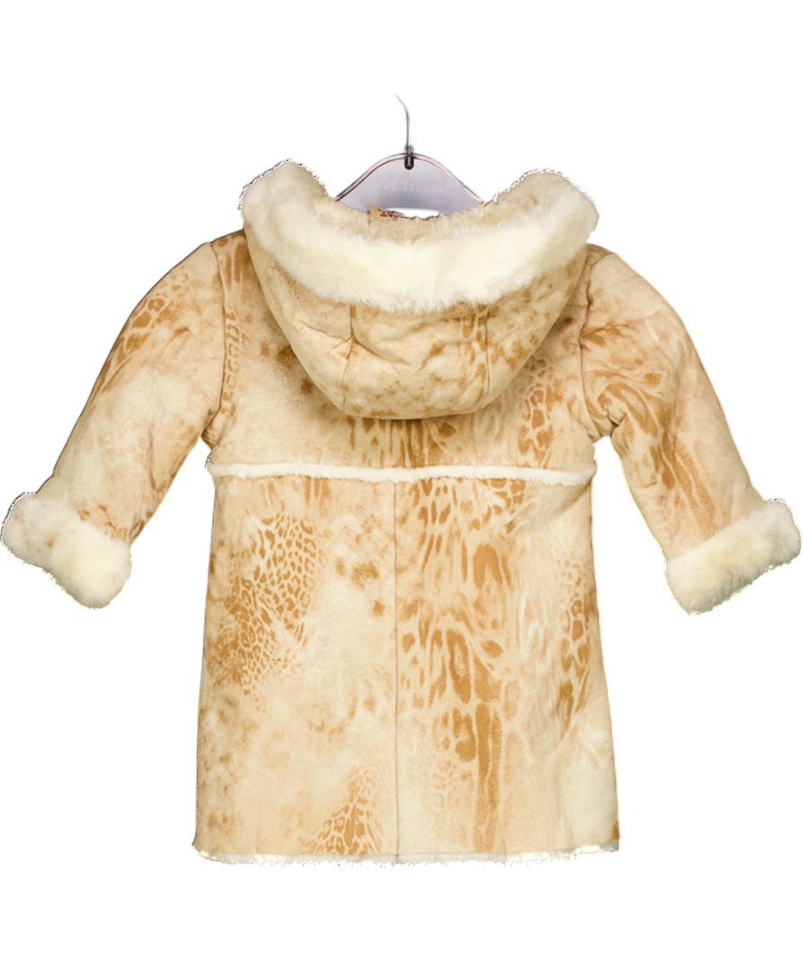 Mafrat Yellow Giraffe Print Fur Lined Coat 12-18 Months