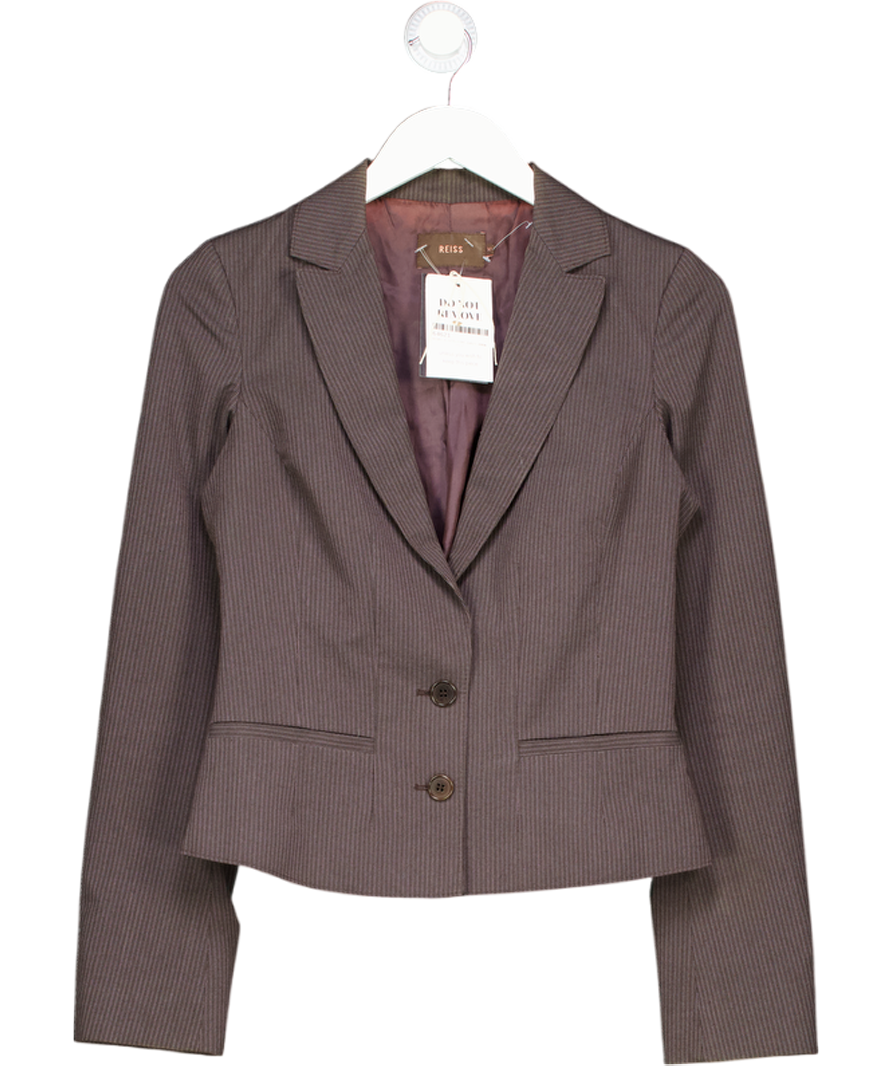 REISS Brown Pinstripe Blazer UK 10