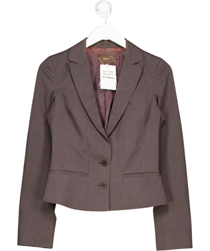 REISS Brown Pinstripe Blazer UK 10