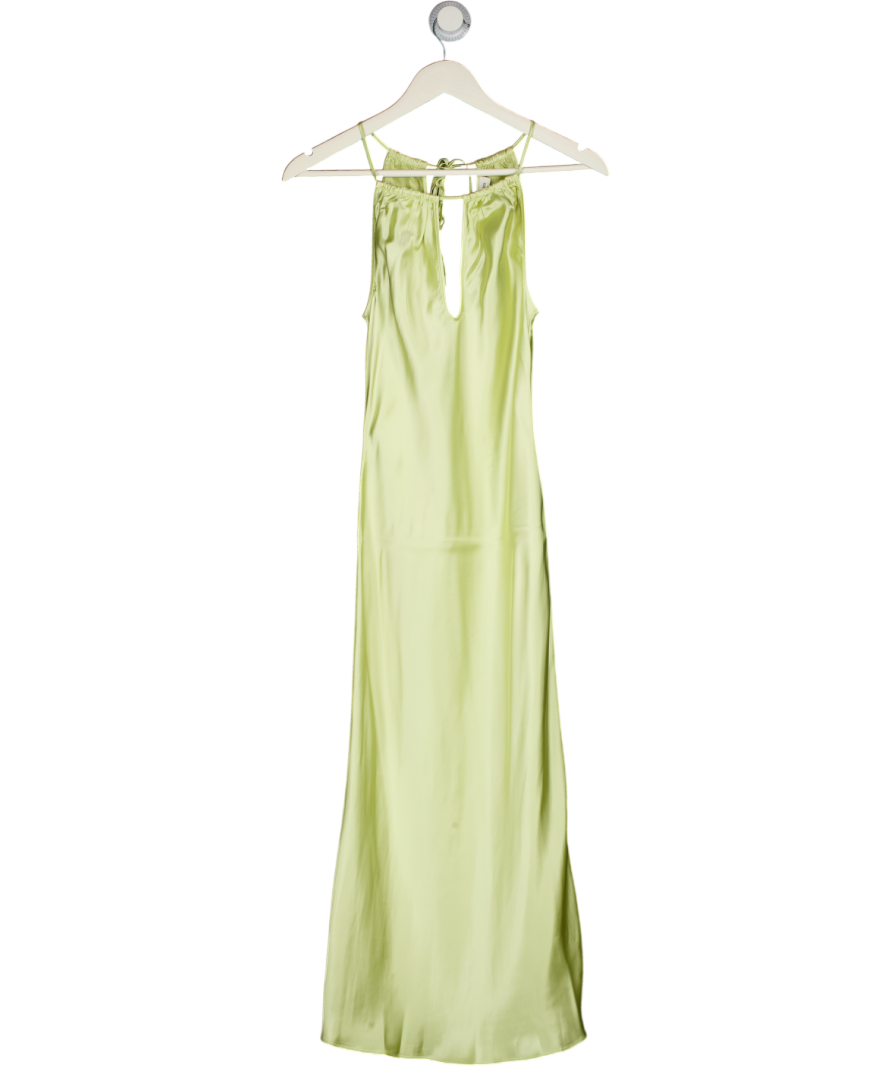 WEEKEND STORIES Green Ulyana Satin Midi Dress UK XS