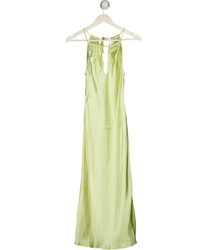 WEEKEND STORIES Green Ulyana Satin Midi Dress UK XS