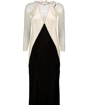 BARDOT Yve Contrast Halter Dress In Black Ivory UK 14