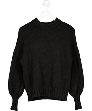 BODEN Black 100% Cashmere Chunky Knit Balloon Sleeve Jumper UK 6