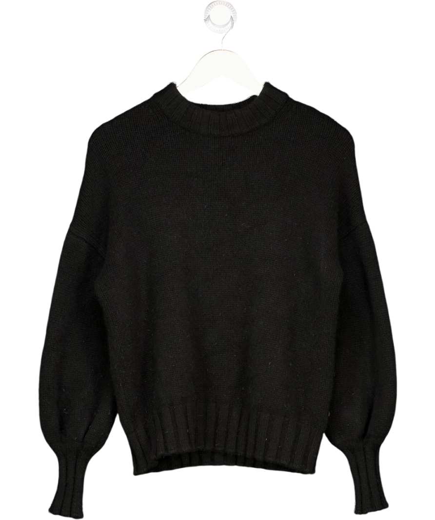 BODEN Black 100% Cashmere Chunky Knit Balloon Sleeve Jumper UK 6