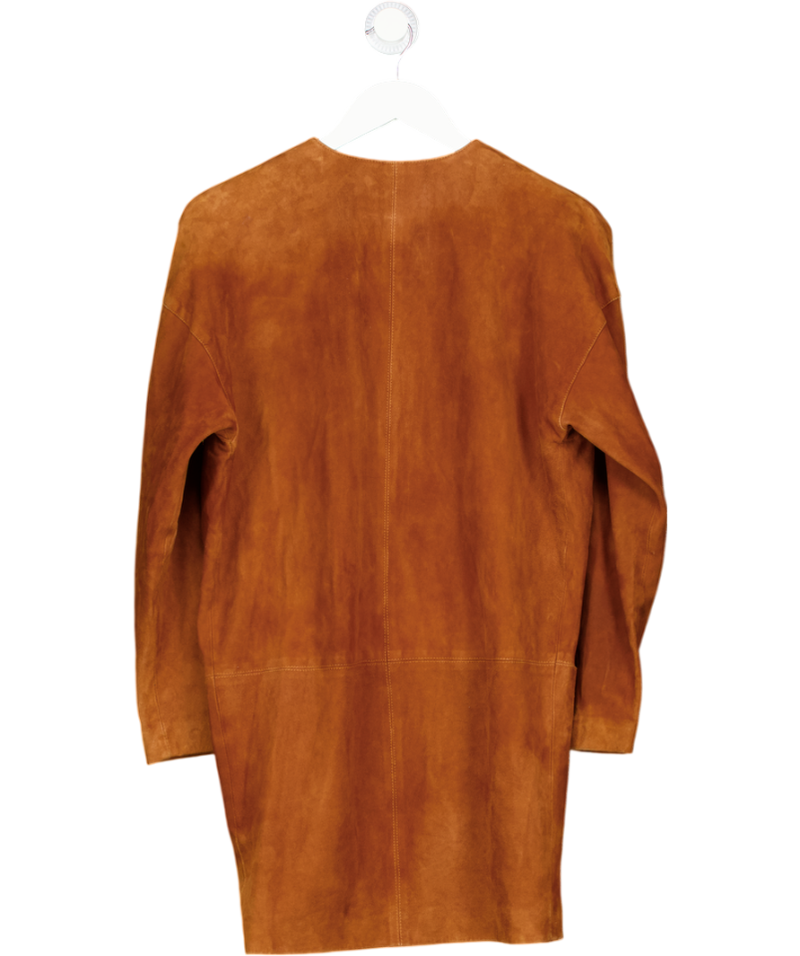 Donna Karan Tan Brown Suede Jacket UK 14