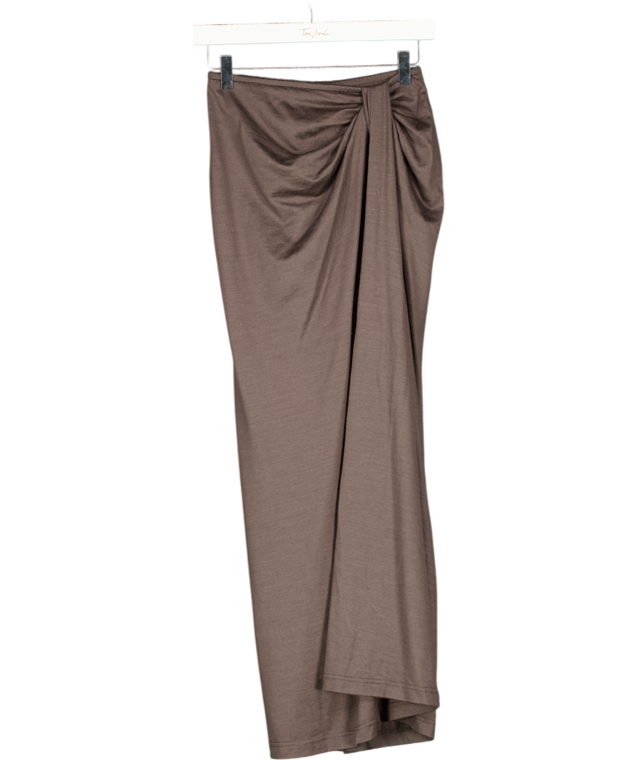 FABRIQUE Brown Drape Front Jersey UK XS