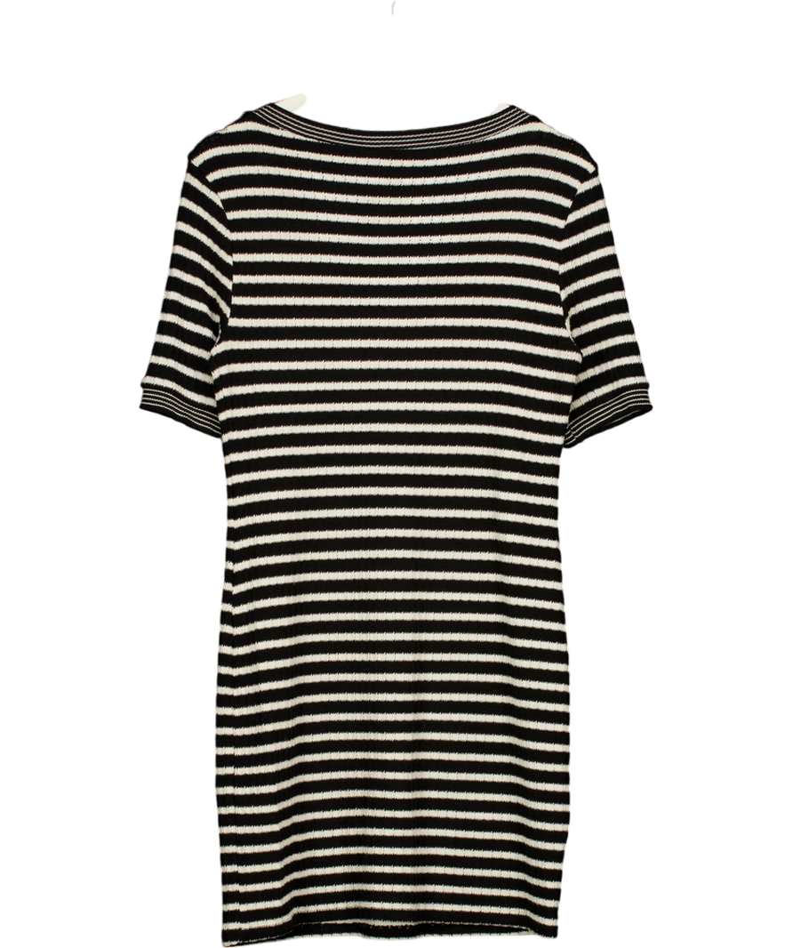 River Island Black Striped Short Sleeve Knit Mini Dress UK 12