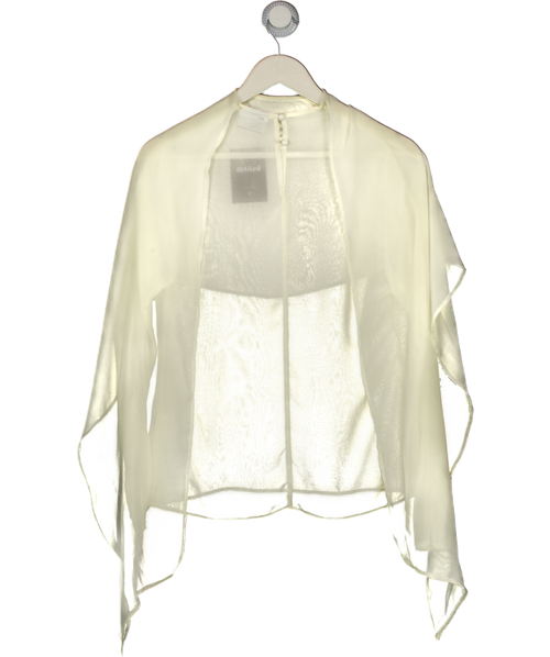 ASOS Cream Sheer Drape Detail Blouse UK 8