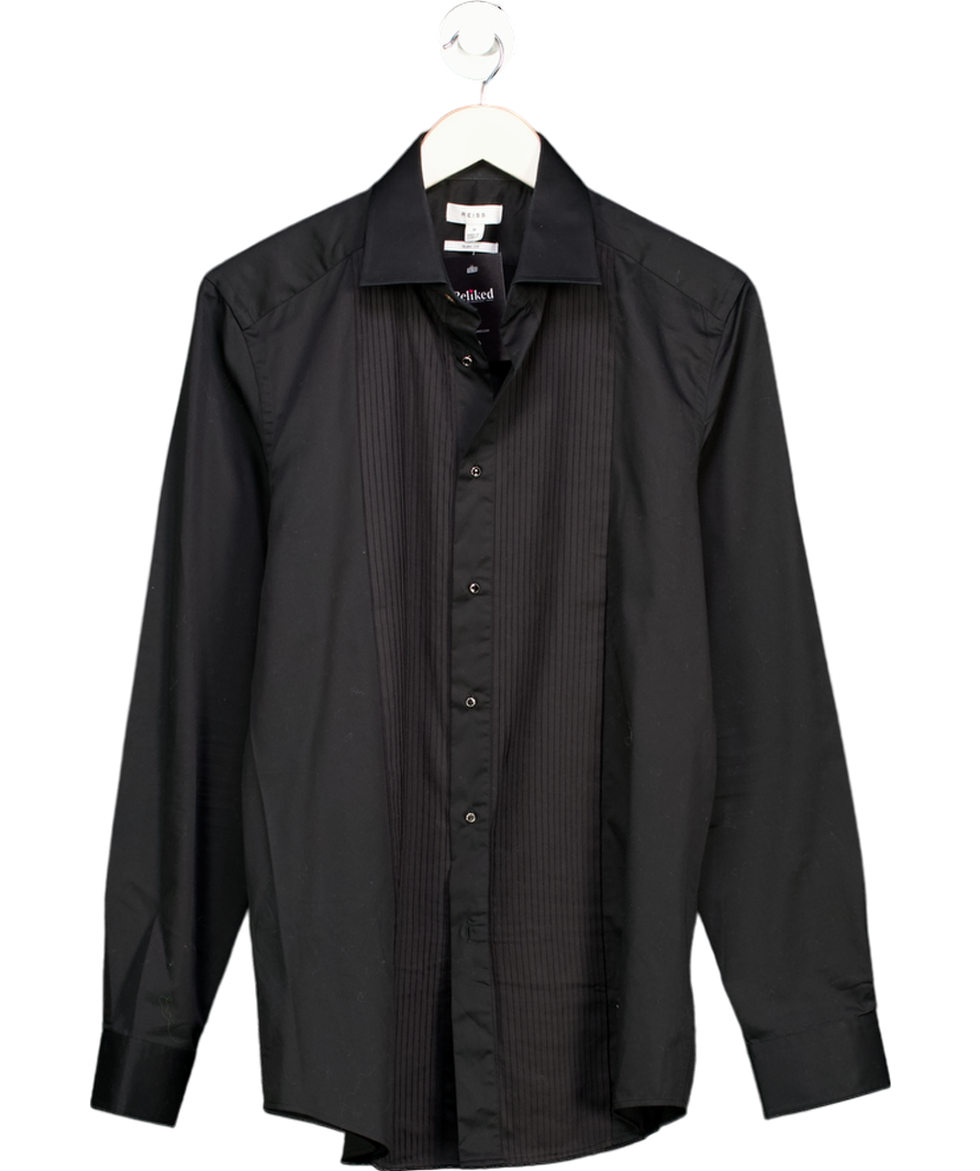 REISS Black Marcel Slim Fit Cotton Dinner Shirt UK M