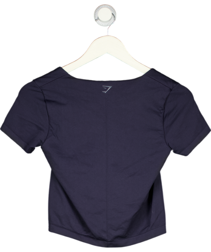 GYMSHARK Blue Soft Sculpt T-shirt With Shelf UK M