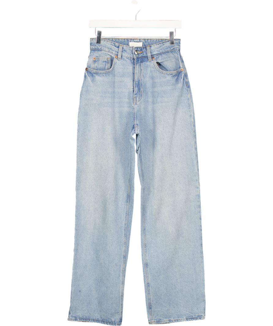 H&M Blue Wide High Waist Jeans UK 8
