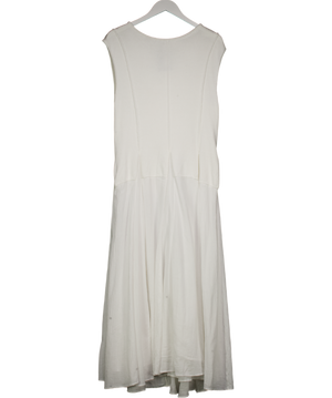 Mint Velvet Ivory White Cotton Drop Waist Maxi Dress UK L