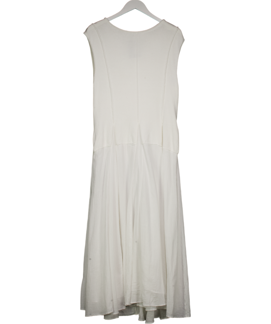 Mint Velvet Ivory White Cotton Drop Waist Maxi Dress UK L