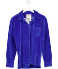 OAS Blue Velour Long Sleeve Polo UK S