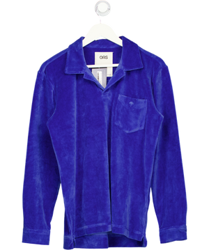 OAS Blue Velour Long Sleeve Polo UK S