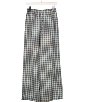 TOPSHOP Grey Chequered Drawstring waist trousers UK 8