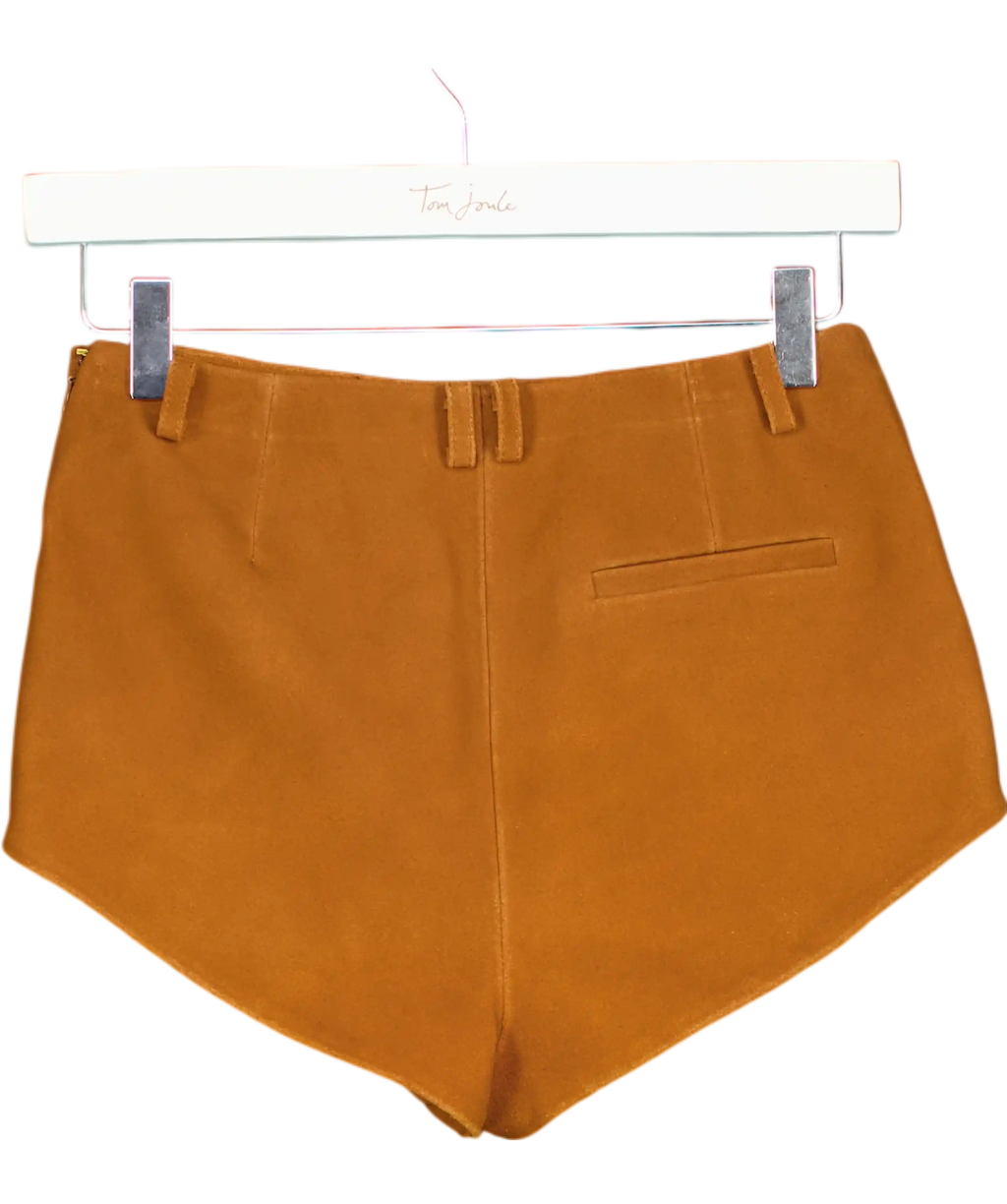 Self-Portrait Brown Smart Shorts UK 4