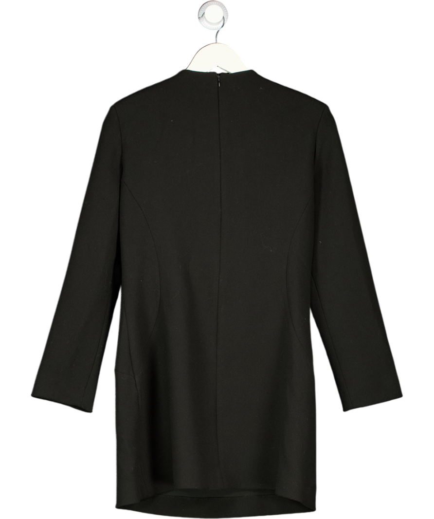 ZARA Black Crepe Long Sleeve Mini Dress UK XL