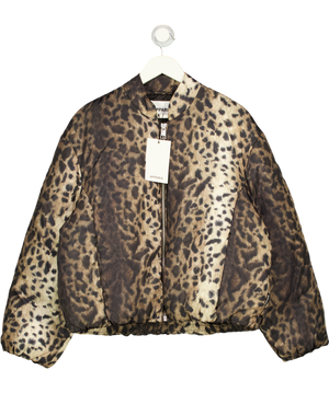 FREE PEOPLE Jacket - Apparis Brown Padded Leni  Leopard Bomber UK L