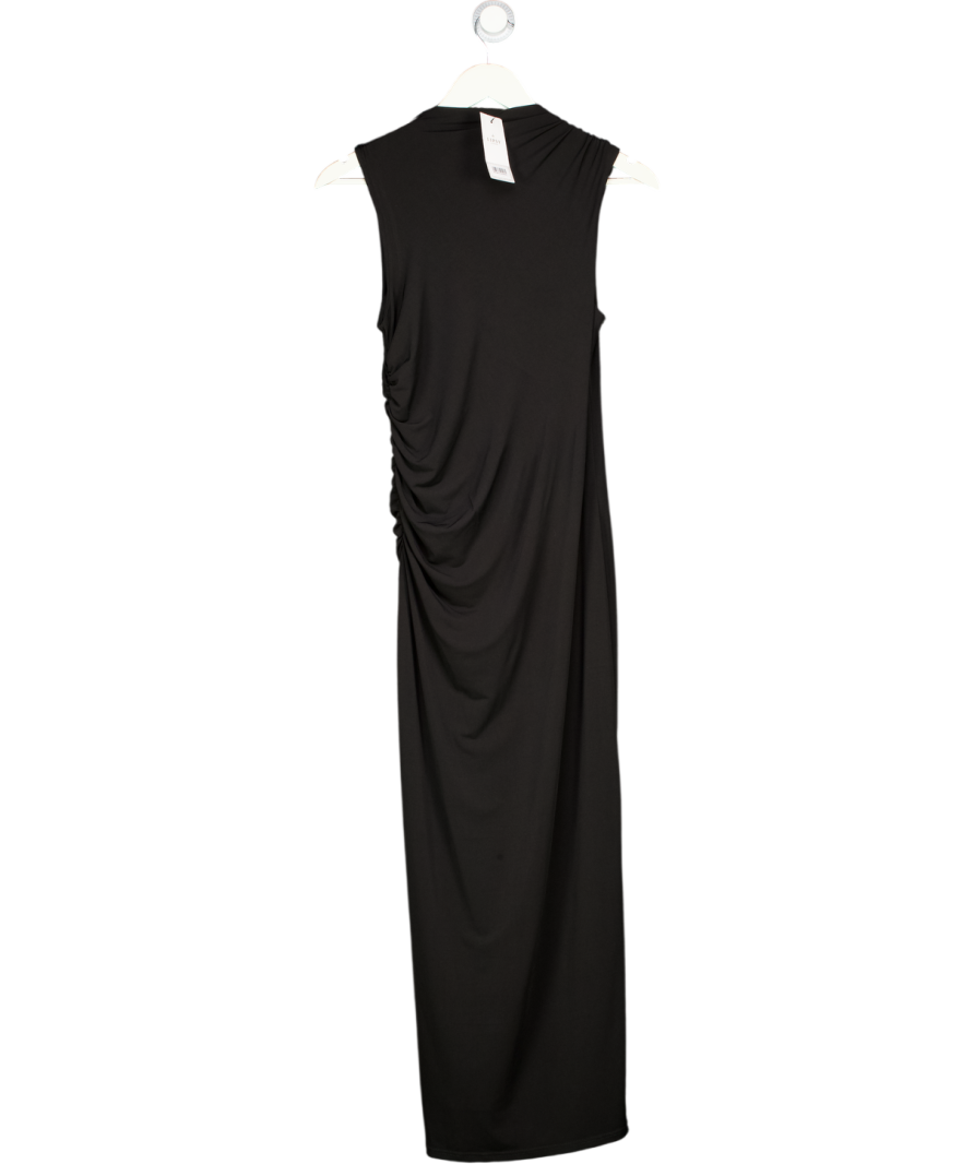 LIPSY London Black Sleeveless Sculpted High Neck Slinky Midi Dress UK 10