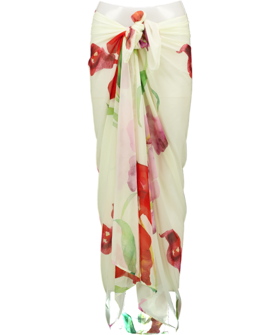 Sydney lane Cream Clovelly Long Sarong Gardenia Print One Size