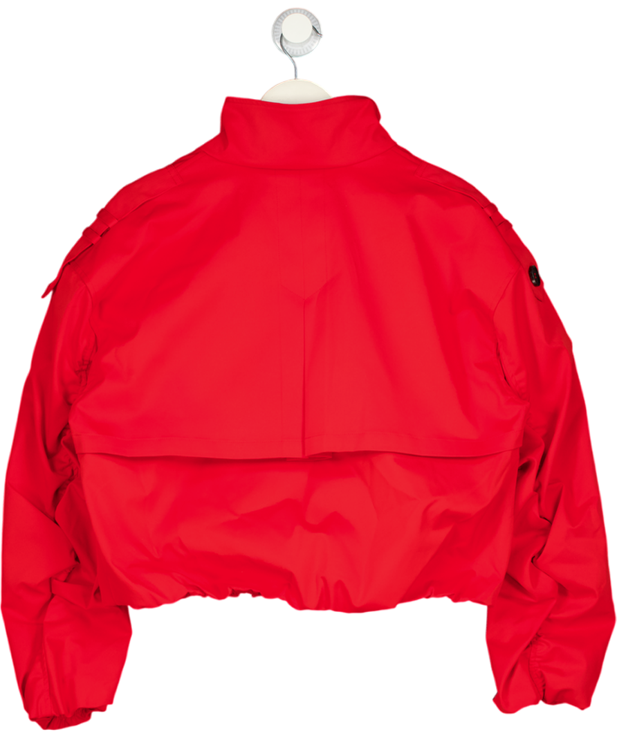 River Island Red Double Breasted Bubble Hem Trench Jacket UK 12