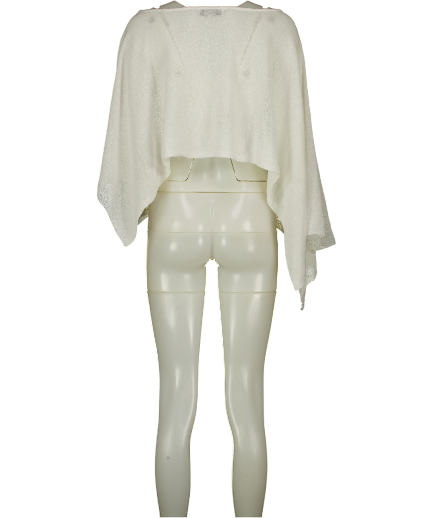 WHITE FOX White Sunset Silhouette Knit Poncho Top White One Size