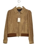 ME + EM Brown Heritage Bomber Jacket Italian Houndstooth UK 14